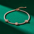 Imperial Tri-Rose Cluster Crystal Tennis Bracelet GWB-107