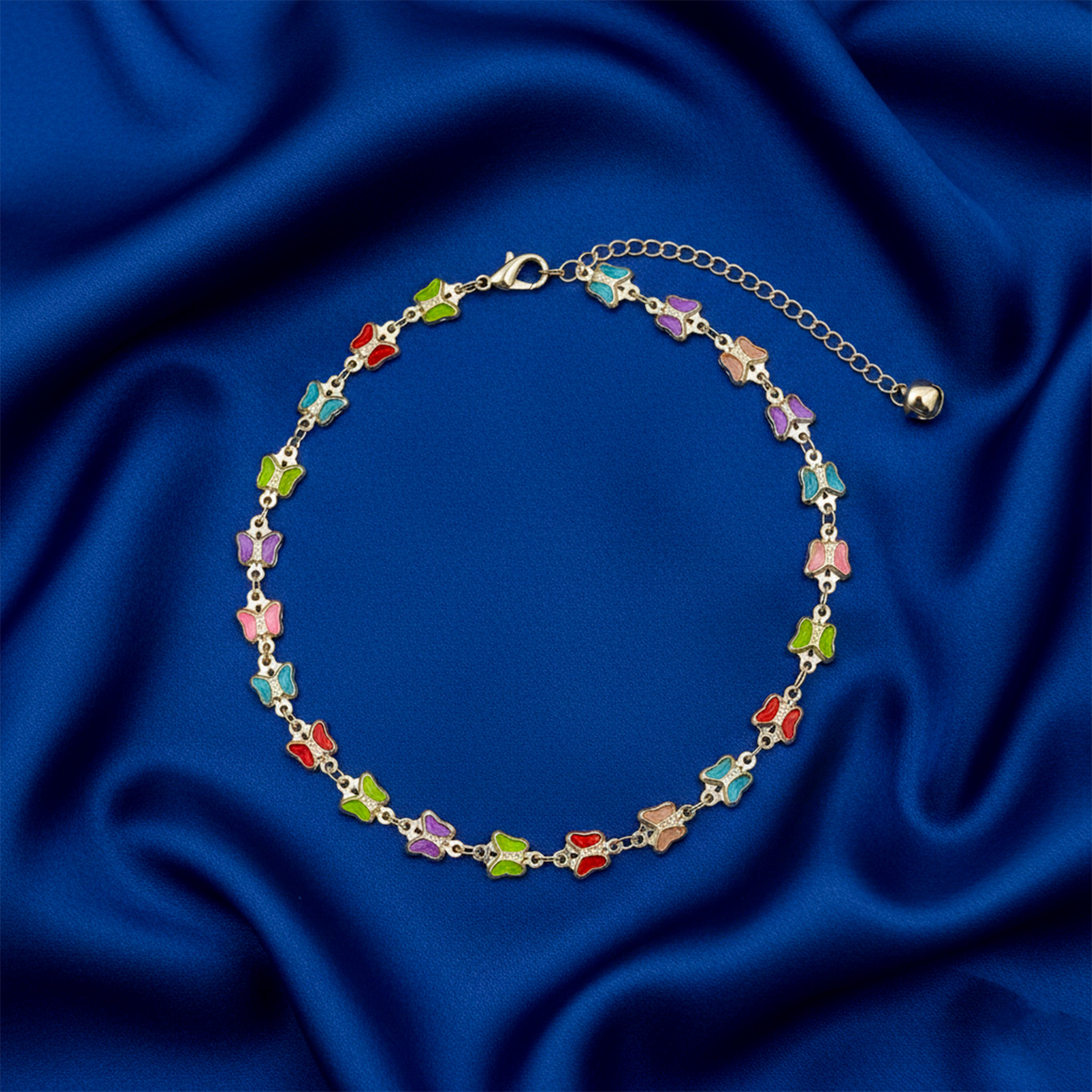 Vibrant Multi Color Enamel Butterfly Link Bracelet GWA-35