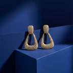 Classic Geometric Pave Drop Earrings GWE -135
