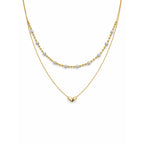 Modern Dual Layer Beaded Heart Necklace GWN -63