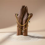 Modern Evil Eye Herringbone Layered Necklace GWN -104