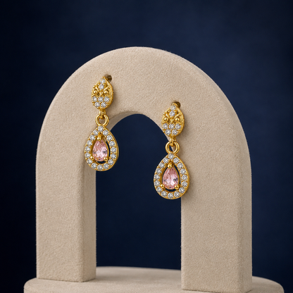 Roselle Pink Teardrop Earrings GWE 277