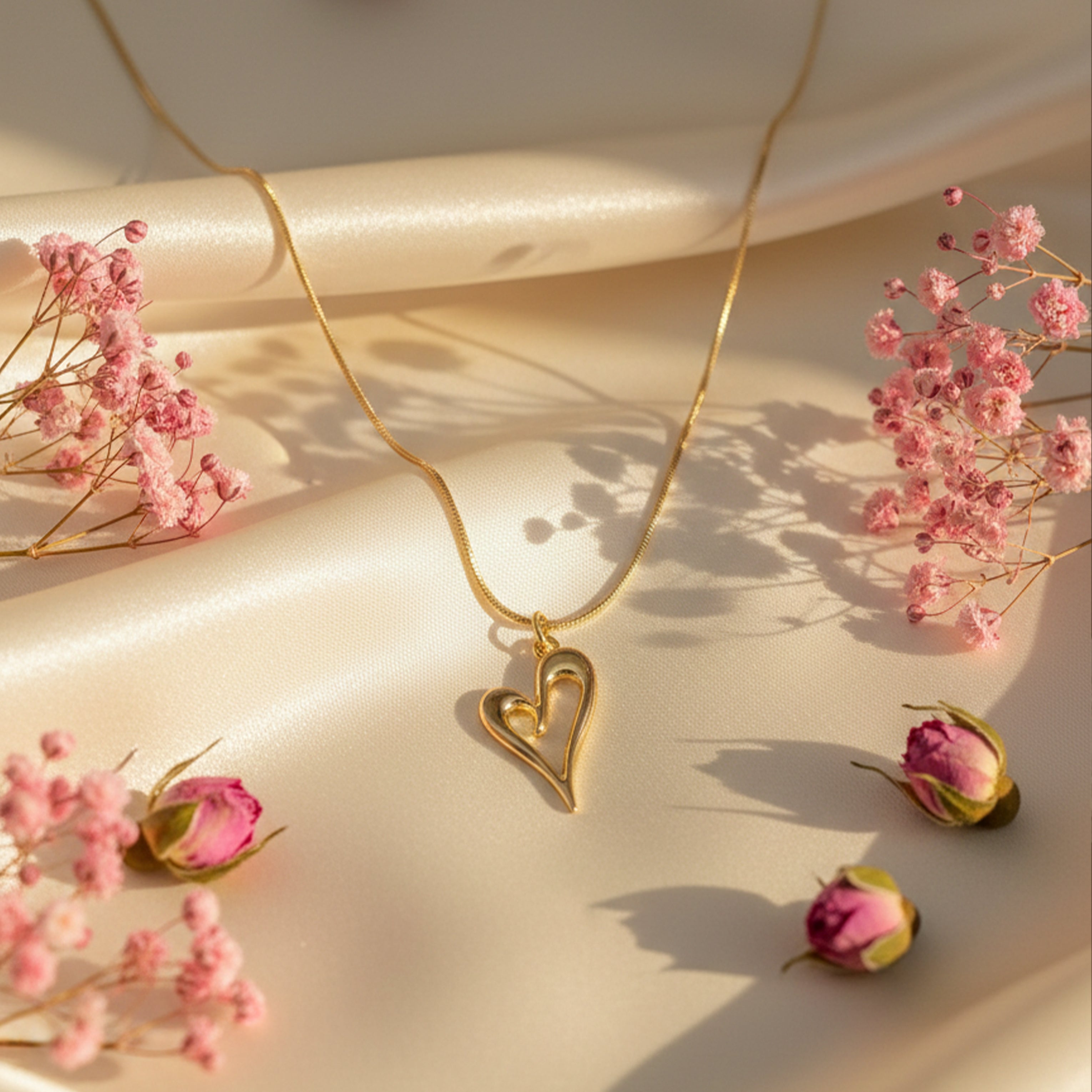 Modern Abstract Open Heart Necklace GWN -62