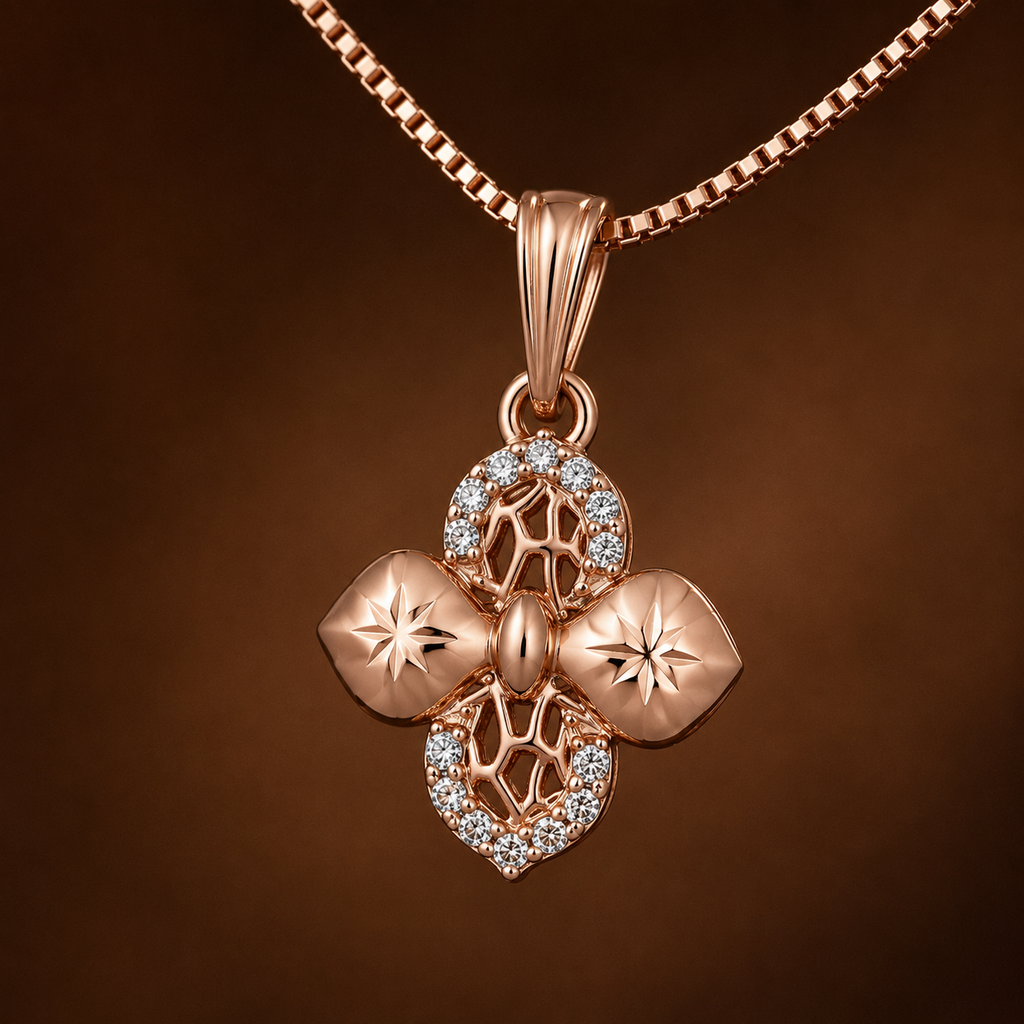 Crystal Clover Pendant Necklace GWN-204