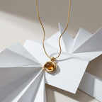 Modern Molten Gold Amber Pendant Necklace GWN -66