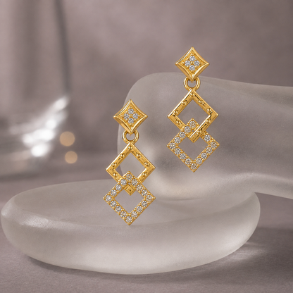 Aurevia Twin Square Drop Earrings GWE 291