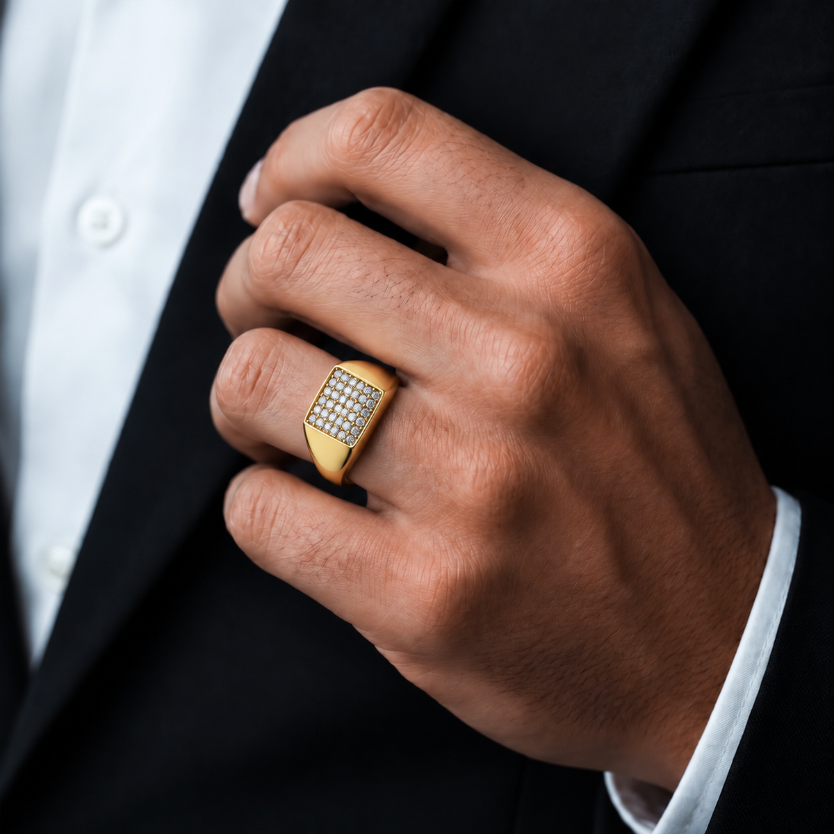 Stone Grid Men’s Ring GMR 57