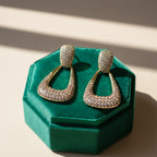Classic Geometric Pave Drop Earrings GWE -135