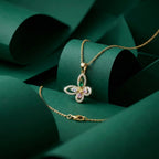 Modern Crystal Multicolor Butterfly Necklace GWN -137