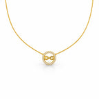 Golden Infinity Halo Pendant Necklace GWN -50