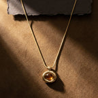 Modern Molten Gold Amber Pendant Necklace GWN -66