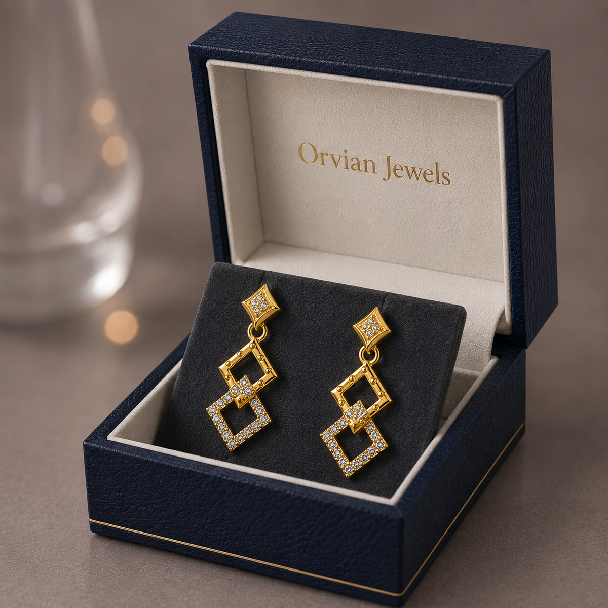 Aurevia Twin Square Drop Earrings GWE 291