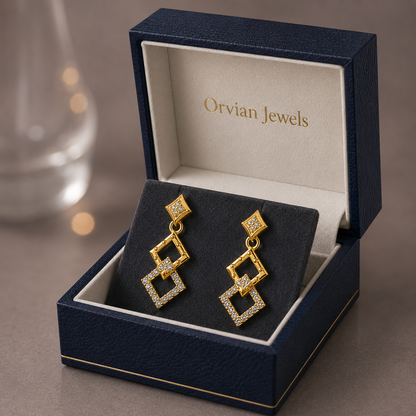 Aurevia Twin Square Drop Earrings GWE 291