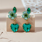 Emerald Heart Blossom Earrings GWE -238