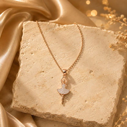 Graceful Ballerina Crystal Pendant Necklace GWN -6