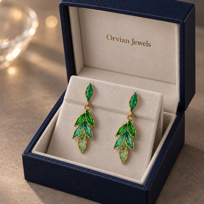 Verdant Leaf Cascade Earrings GWE 194