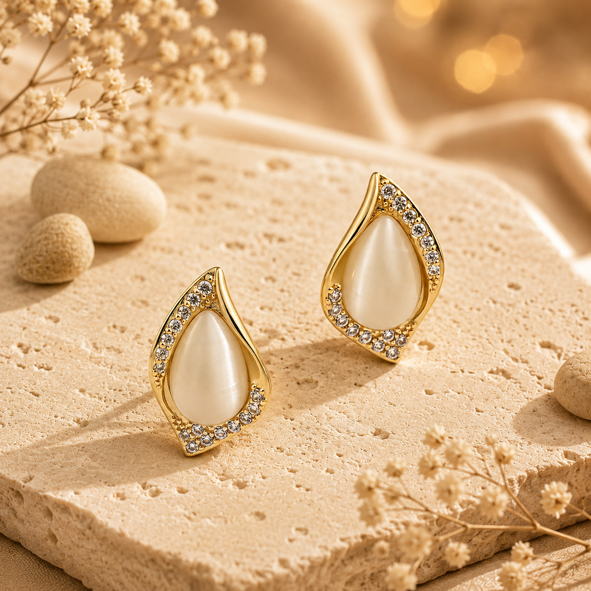 Classic Water Drop Opal Stud Earrings GWE -142