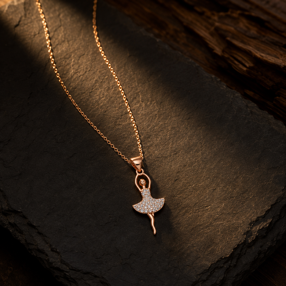Graceful Ballerina Crystal Pendant Necklace GWN -6