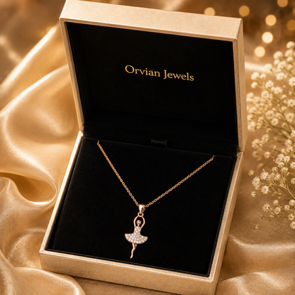Graceful Ballerina Crystal Pendant Necklace GWN -6