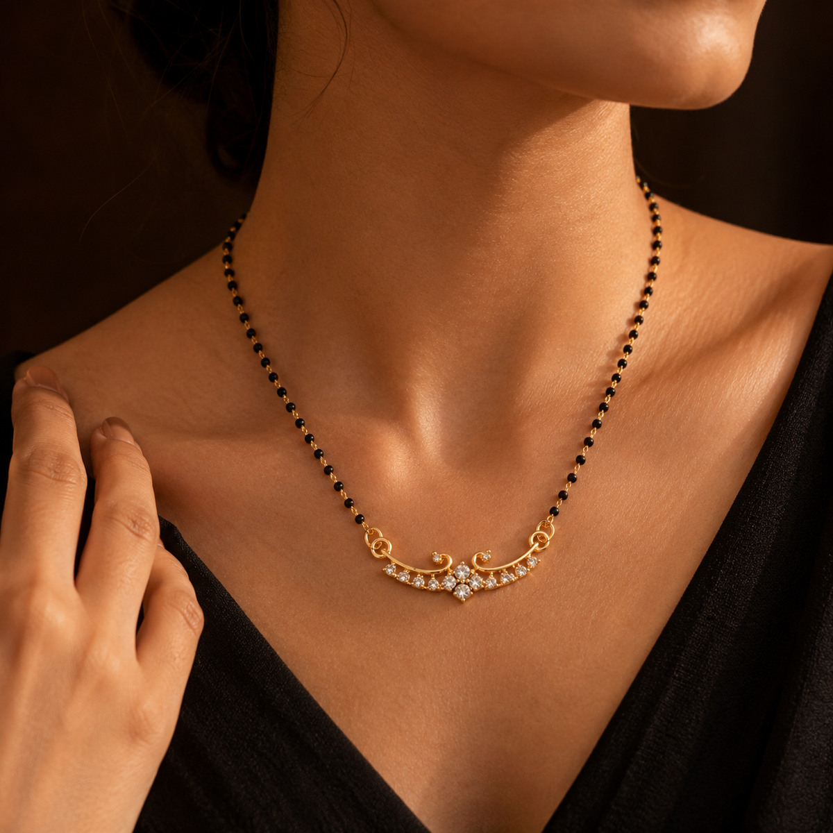 Serena Swirl Crystal Women’s Mangalsutra GWM 39