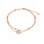 Tree of Life Halo Dual Layer Charm Anklet GWA-11