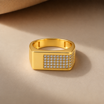 Rectangular Stone Grid Men’s Ring GMR 51