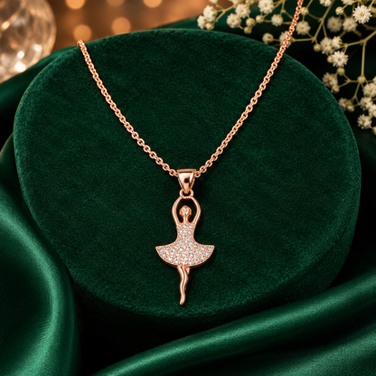 Graceful Ballerina Crystal Pendant Necklace GWN -6