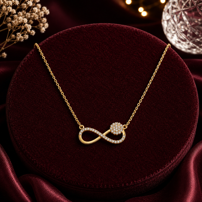Modern Infinity Blossom Crystal Necklace GWN -140