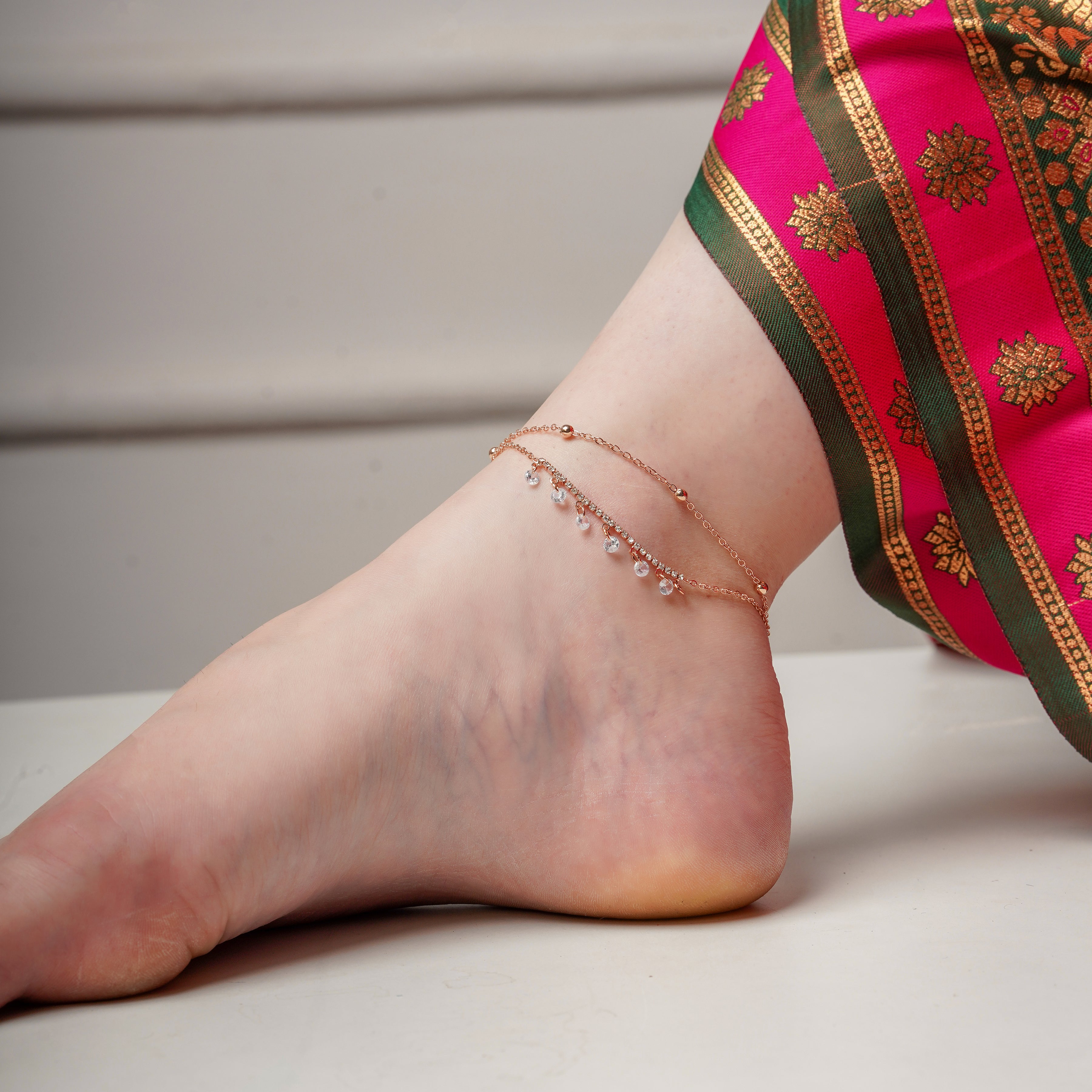 RoseGlow Premium Rose Gold Anklet for Women