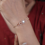 Imperial Cushion Cut Solitaire & Linked Halo Bolo Bracelet GWB-52