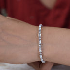 Glacier Baguette & Round Crystal Eternity Tennis Bracelet GWB-34