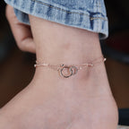 Interlocking Double Circle Dual Layer Anklet GWA-13