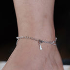 Tree of Life Halo Dual Layer Silver Anklet GWA-14
