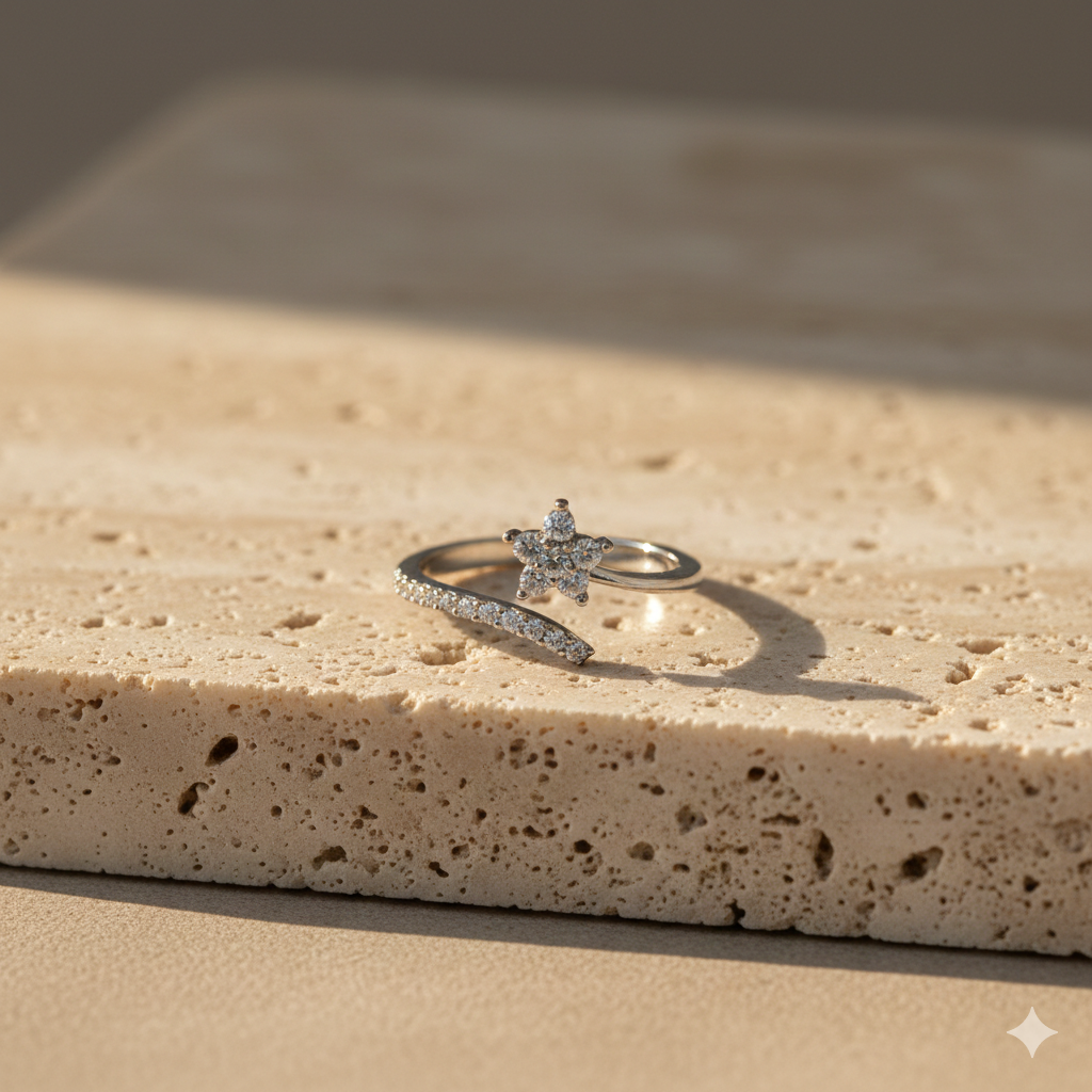 Celestial Star Cluster Bypass Wrap Ring GWR-80