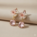 Flora Shine Pink Blossom Drop Earrings GWE -235