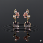 Flora Shine Pink Blossom Drop Earrings GWE -235