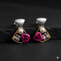 Flora Shine Pink Rose Fusion Earrings GWE -237