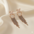Butterfly Crystal Tassel Earrings GWE -36
