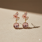 Flora Shine Pink Blossom Drop Earrings GWE -235