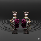 Flora Shine Pink Rose Fusion Earrings GWE -237