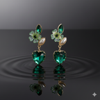 Emerald Heart Blossom Earrings GWE -238