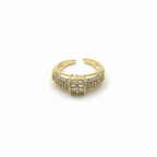 Baguette Panel Multi Row Pave Adjustable Ring GWR-23