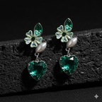 Emerald Heart Blossom Earrings GWE -238