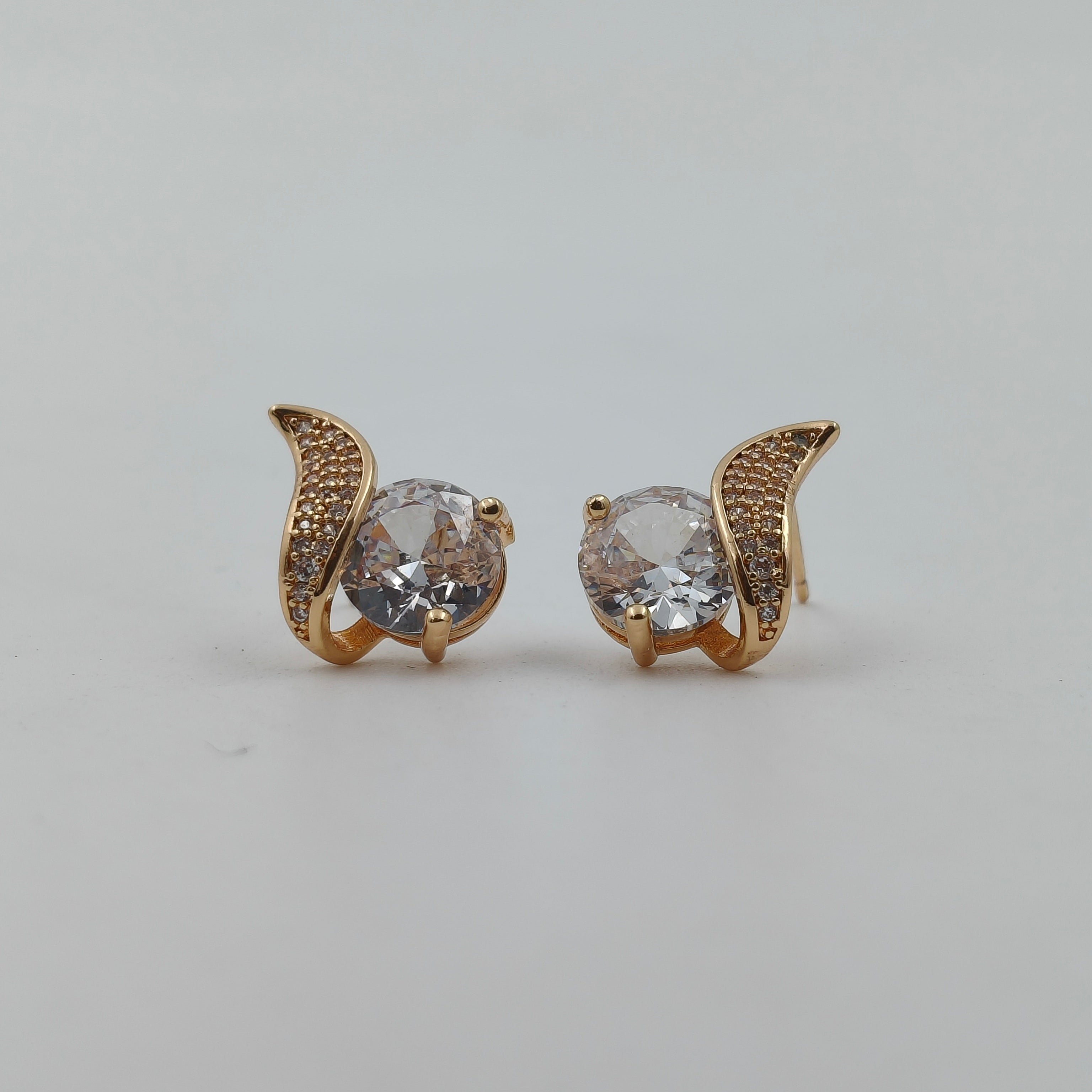 Flora Shine Solitaire Stud Earrings GWE -38