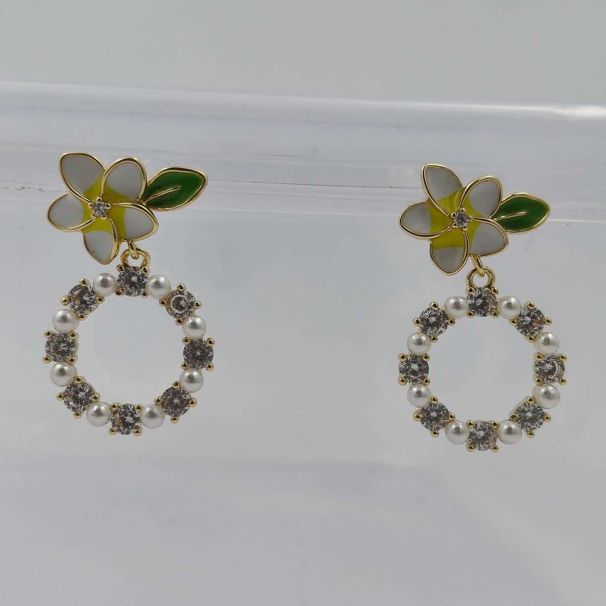 Flora Bloom Pearl Hoop Earrings GWE -133