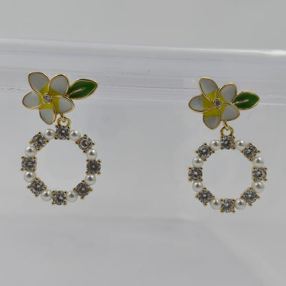 Flora Bloom Pearl Hoop Earrings GWE -133
