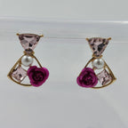 Flora Shine Pink Rose Fusion Earrings GWE -237