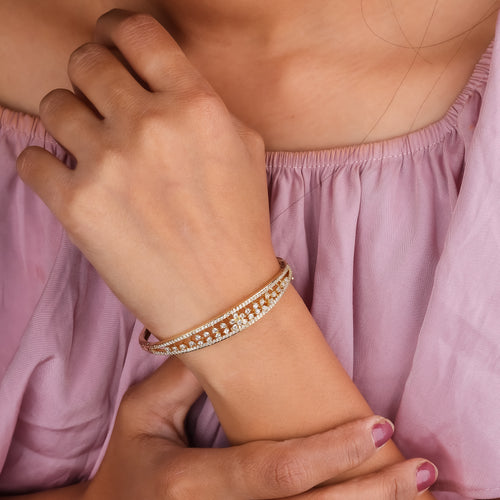 Classic Floral Filigree Mesh Kada GWK -3