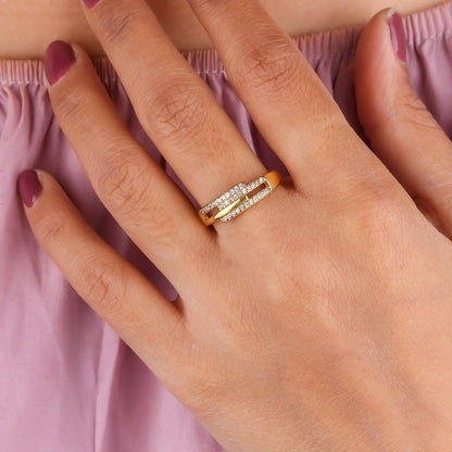 Triple Row Shimmering Pave Adjustable Ring GWR-3