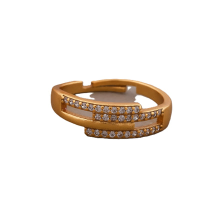Triple Row Shimmering Pave Adjustable Ring GWR-3